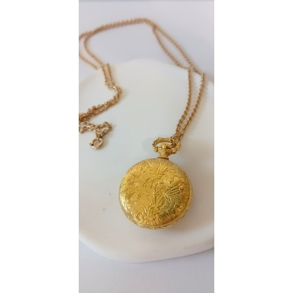 VINTAGE Airin γυναικείο ρολόι λαιμού ατσάλινο επιχρυσωμένο (VIN80 - 148679)